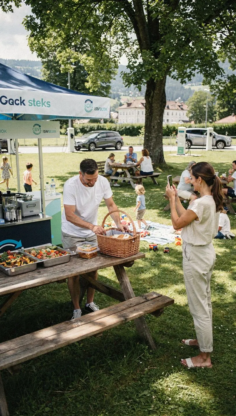Ein gemütlicher Restaurantbereich mit Tischen und Stühlen, umgeben von Pflanzen.