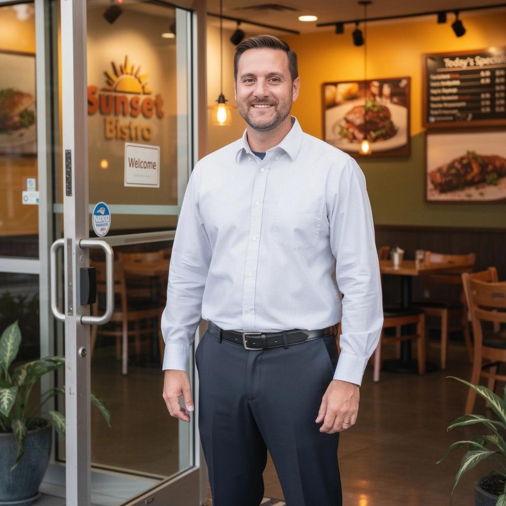 Ein Mitarbeiter des Restaurants, der Gästen beim Laden ihrer Fahrzeuge behilflich ist.